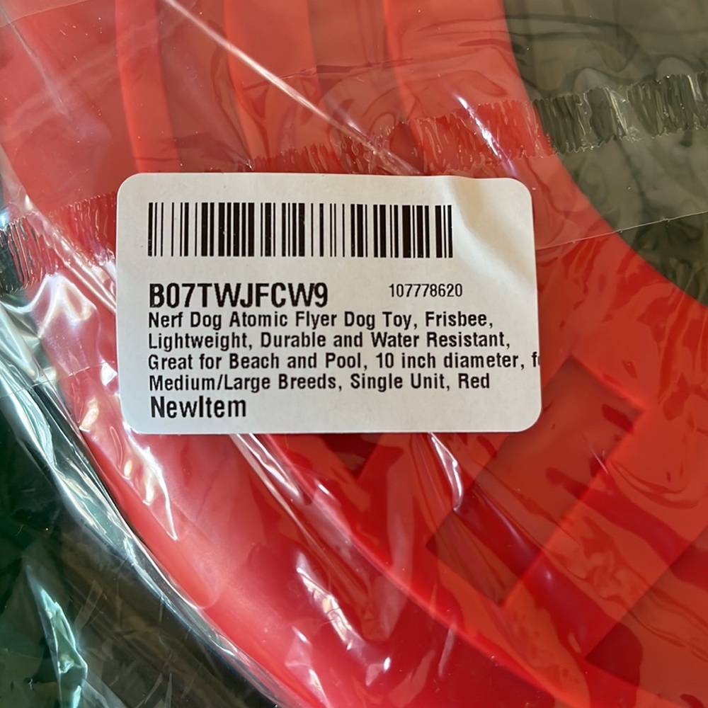 ⛔️SOLD⛔️ NERF DOG Atomic Flyer Dog Toy, Frisbee,  Large 10" Diameter Red NWT - Picture 7 of 9
